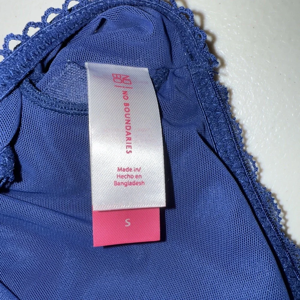No Boundaries Triangle Lace Bralette Small Navy‎ Blue
